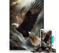 1000 Piece Teenager Puzzles Bald Eagle in Flight Smooth Joint Fun Mind Training Fun Casual Game Time Xmas Art Display (38x52cm)
