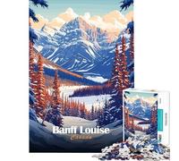 1000 Piece Teenager Puzzles Banff Louise, Canada Jigsaw for Adults Brain Teaser Game Precision Cutting Difficult And Challenge (Size 50x75cm)