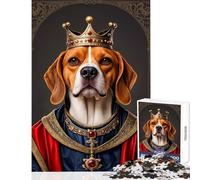 1000 Piece Teenager Puzzles Beagle Dog King Puzzles for Teenagers Difficult Challenge for Birthday, Chrismas for Is Ideal As A Gifts (38x26cm)