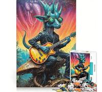 1000 Piece Teenager Puzzles Bio Rhythms Dino Guitarist, Educational Games, Train Your Brain And Hands, Artists Collection, Fine Art 50x75cm