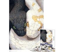 1000 Piece Teenager Puzzles Black And White Snakes Adult Jigsaw Puzzles Precision Cutting Train Your Brain And Hands Birthday Present, Gifts, (50x75cm)