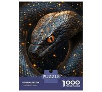 1000 Piece Teenager Puzzles Black Snake with Golden Dust Jigsaw Brain Teaser Game But Fun And Humorous Unique Gifts for Birthday And Christmas 52x38cm/1000pcs