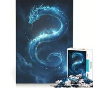 1000 Piece Teenager Puzzles Blue Dragon in The Clouds, Educational Games, Train Your Brain And Hands, Artists Collection, Fine Art 38x26cm