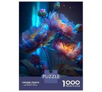1000 Piece Teenager Puzzles Blue Night Flower Adult Puzzles Anti-Stress Toys Pattern Assembly Unique Gifts for Birthday And Christmas 38x26cm/1000pcs