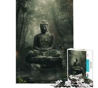 1000 Piece Teenager Puzzles Buddha Statue in A Forest Difficult And Challenge For Family Fun Fun Games for 14+ Puzzle Game Offered (50x75cm)