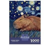 1000 Piece Teenager Puzzles Capybara in Starry Night Style Jigsaw for Adults Anti-Stress Toys Difficult Challenge Birthday And Unique Gifts 70x50cm/1000pcs