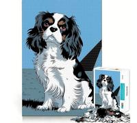 1000 Piece Teenager Puzzles Cavalier King Charles Spaniel Illustration Tight Fit Play Smart Brain Activity Chill Play Time Birthday Activity (50x75cm)