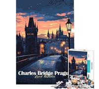 1000 Piece Teenager Puzzles Charles Bridge Prague Hands-on Game Learning Educational Toys Secret Santa Gifts Staycation Kill Time (Size 38x52cm)
