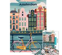 1000 Piece Teenager Puzzles Charming Amsterdam Jigsaw Puzzle 1000 DIY Toys Precision Cutting Deal As Gifts for The Whole Family (50x75cm)