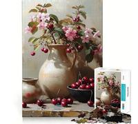 1000 Piece Teenager Puzzles Cherry Blossom Still Life Tight Fit Play Smart Brain Activity Chill Play Time Birthday Activity (38x26cm)
