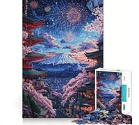 1000 Piece Teenager Puzzles Cherry Blossoms And Fireworks - Tight Fit Play Smart Brain Activity Chill Play Time Birthday Activity (50x75cm)