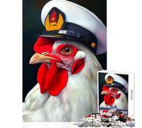 1000 Piece Teenager Puzzles Chicken Captain Portrait Puzzles for Teenagers Difficult Challenge for Birthday, Chrismas for Is Ideal As A Gifts (50x75cm)