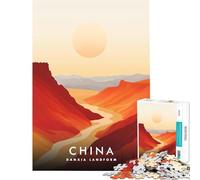 1000 Piece Teenager Puzzles China Danxia Landform Brain Teaser Game for Educational Game Challenge Toy Gifts Ideas Learning Educational (Size 38x52cm)