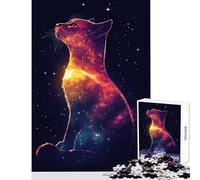 1000 Piece Teenager Puzzles Cosmic Cat Adult Jigsaw Puzzles Precision Cutting Train Your Brain And Hands Birthday Present, Gifts, (38x26cm)