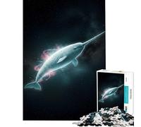 1000 Piece Teenager Puzzles Cosmic Narwhal in Starry Space Fun at Home Activities, Pattern Assembly Relax Games for And from 14 Years And over (50X75CM)