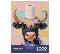 1000 Piece Teenager Puzzles Cow with Toilet Paper Hat Jigsaws for Adults Relaxing Games Presents for Women Parent-child Interaction 70x50cm/1000pcs