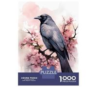 1000 Piece Teenager Puzzles Crow Cherry Blossom Adult Jigsaw Puzzle Fun Games Wall Decoration Unique Gifts for Birthday And Christmas 38x26cm/1000pcs