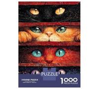 1000 Piece Teenager Puzzles Curious Cats Peeking Through Slats Jigsaw Brain Teaser Game But Fun And Humorous Unique Gifts for Birthday And Christmas 70x50cm/1000pcs