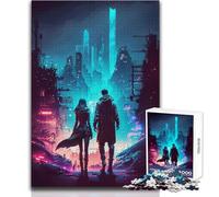 1000 Piece Teenager Puzzles Cyber City Couple Perfect Calm Relaxing Hobby Consistent Clean Cut Play Toy Size 38x52cm