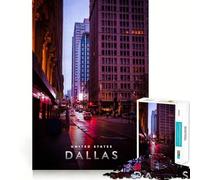 1000 Piece Teenager Puzzles Dallas Texas Smooth Cut Play Brain Exercise Toy Restful Play Time Birthday Activity (38x52cm)