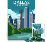 1000 Piece Teenager Puzzles Dallas Texas United States Smooth Cut Play Brain Exercise Toy Restful Play Time Birthday Activity (38x52cm)