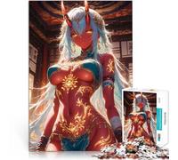 1000 Piece teenager Puzzles Demon Girl with Golden Tattoos Handgeschwindigkeitswettbewerb Wohnkunstdekor38x26cm