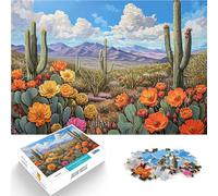 1000 Piece teenager Puzzles Desert cacti in bloom Trainieren Sie Ihr Gehirn und Ihre Hände Heimdekoration50x70cm