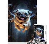 1000 Piece Teenager Puzzles Dracula Pug Adult Jigsaw Puzzles Precision Cutting Train Your Brain And Hands Birthday Present, Gifts, (38x52cm)
