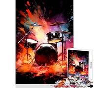 1000 Piece Teenager Puzzles Drums Explosion Dummer Educational Toy Great Gift for Games Brain Teaser Game with Fully Interlocking Randomly Shaped Pieces Size 50x75cm