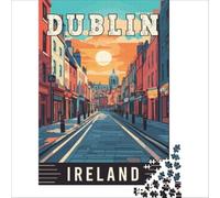 1000 Piece teenager Puzzles Dublin in Ireland | Difficult Hard Beautiful design game Birthday Present,Travel Gifts, 38x52cm