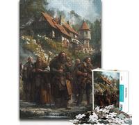 1000 Piece Teenager Puzzles Dwarven Warriors in A Fantasy Landscape Tough Challenge Fun Games for And from 14 Years And over (size 38x52cm)