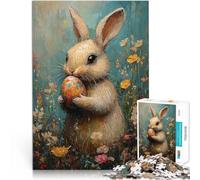 1000 Piece teenager Puzzles Easter Bunny with Egg Lernspielzeug für die ganze Familie Ein Kunstwerk75x50cm