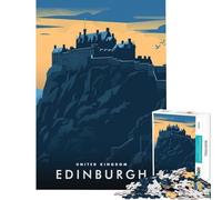 1000 Piece Teenager Puzzles Edinburgh Castle United Kingdom Brain Teaser Game for Educational Game Challenge Toy Gifts Ideas Learning Educational (Size 38x52cm)