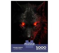 1000 Piece Teenager Puzzles Evil Black Wolf Jigsaw for Adults Anti-Stress Toys Difficult Challenge Birthday And Unique Gifts 70x50cm/1000pcs