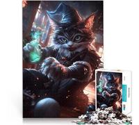 1000 Piece teenager Puzzles Evil Cat Wizard Help the brain exercise addictive toys to cultivate patience A Work of Art 26x38cm