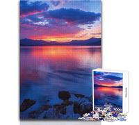 1000 Piece Teenager Puzzles Fiery Sky Reflections Perfect Calm Relaxing Hobby Consistent Clean Cut Play Toy Size 38x52cm