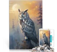 1000 Piece teenager Puzzles Foggy Dawn Owl Games Toys Gift 50x75cm is ideal as a gift for the whole family Suitable for and 14