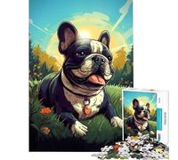 1000 Piece Teenager Puzzles Frenchie Bliss Fun at Home Activities, Pattern Assembly Relax Games for And from 14 Years And over (50X75CM)
