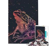 1000 Piece Teenager Puzzles Frog Silhouette Galaxy Fun at Home Activities, Pattern Assembly Relax Games for And from 14 Years And over (50X75cm)