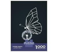 1000 Piece Teenager Puzzles Geometric Butterfly on Dandelion Jigsaws for Adults Relaxing Games Presents for Women Parent-child Interaction 38x26cm/1000pcs