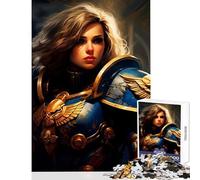 1000 Piece Teenager Puzzles Gold Knight Empire Warrior Toy Wall Decor Art Work Gift Relaxing Games with Fully Interlocking Randomly Shaped Pieces Size 38x52cm