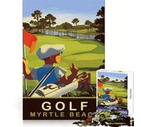 1000 Piece Teenager Puzzles Golf at Myrtle Beach Exact Cut Art Thinking Game Play Leisure Play Fun Xmas Art Display (38x26cm)