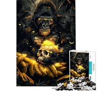 1000 Piece Teenager Puzzles Gorilla Fun at Home Activities, Pattern Assembly Relax Games for And from 14 Years And over (50X75cm)