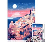 1000 Piece Teenager Puzzles Greece Stars Santorini Art Puzzles for Teenagers Difficult Challenge for Birthday, Chrismas for Is Ideal As A Gifts (50x75cm)