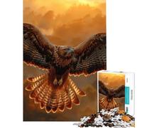 1000 Piece Teenager Puzzles Hawk in Flight Family Game Brain Intelligence Challenge Addictive Toys Secret Santa Gifts Enhance Memory (Size 38x26cm)