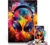 1000 Piece teenager Puzzles Headphones Music Anspruchsvolles Spiel und Familienspaß Einzigartige Wohndekoration und Geschenke52x38cm
