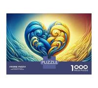 1000 Piece Teenager Puzzles Heart-Shaped Waves Art Print Jigsaw for Adults Anti-Stress Toys Difficult Challenge Birthday And Unique Gifts 70x50cm/1000pcs