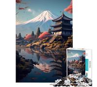 1000 Piece Teenager Puzzles Japan Fuji House River Family Game Brain Intelligence Challenge Addictive Toys Secret Santa Gifts Enhance Memory (Size 50x75cm)