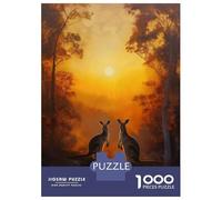 1000 Piece Teenager Puzzles Kangaroo Forest Sunset Adult Jigsaw Puzzle Fun Games Wall Decoration Unique Gifts for Birthday And Christmas 52x38cm/1000pcs