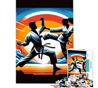 1000 Piece Teenager Puzzles Karate Fight Wpap Sunset Hands-on Game Learning Educational Toys Secret Santa Gifts Staycation Kill Time (Size 75x50cm)